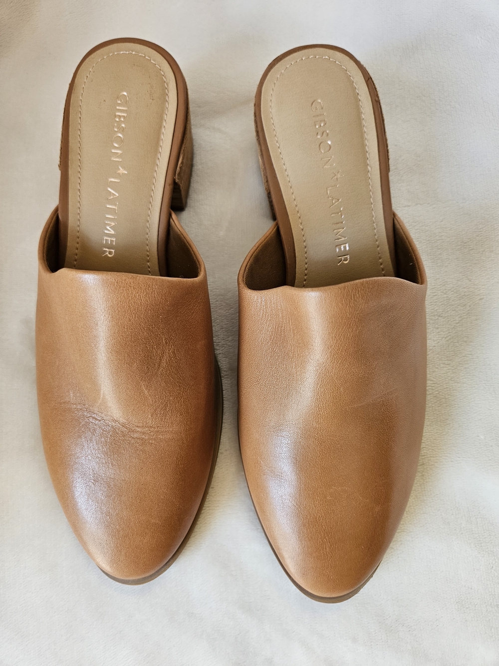 Gibson Latimer Women's Tan Cow Leather Upper Slip-On Mules Size 6.5M New